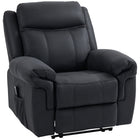 HOMCOM - Fauteuil inclinable manuel avec massage par vibrations et poches latérales - noir-2 niveaux d’intensité, 8 modes de massage et minuteries de 5, 30 ou 60 minutes 