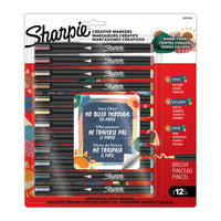 Sharpie - Marqueurs créatifs Sharpie, Tons chauds, marqueurs acryliques à base d’eau, pointe fine - Paquet de 12-Marqueurs créatifs avec une encre semblable à de la peinture qui ne passe pas à travers le papier