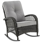 Manhattan Comfort - Fauteuil à bascule traditionnel d'extérieur Fruttuo 75 cm (29,52") - Gris mélangé-Chaise berçante d'extérieur traditionnelle pour patio