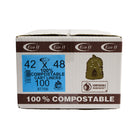 Eco II - Sacs Compostable Industriel - 42 po x 48 po - Givré - paquet de 100 -42 po x 48 po