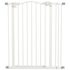 Porte pour animaux de compagnie PawHut - 29"-34" L avec porte à pression pour chiens et escaliers - Blanc-La porte se ferme automatiquement si elle est laissée ouverte entre un angle de 30° et 90°