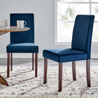 Modway - Prosper Velours rembourré Fauteuil d’appoint de salle à manger Ensemble de 2 - Marine-Tissu résistant aux taches durable