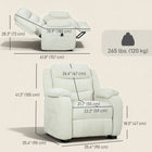 HOMCOM - Fauteuil de massage électrique avec moteur silencieux - beige-Deux poches latérales permettent de garder les télécommandes et les magazines à portée de main 