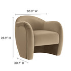 Modway - Compose Performance Velvet Chaise d’accent - Taupe-Rembourrage résistant aux taches