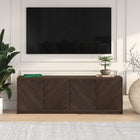 Hudson&Canal - Meuble TV Renad pour téléviseurs jusqu'à 78" - Alder Brown-Fabriqué à partir de matériaux MDF robustes dans une finition blanche en aulne fabriquée à la main