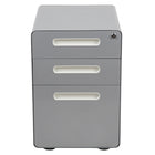 Flash Furniture Classeur ergonomique à 3 tiroirs pour dossiers juridiques et lettres, gris-Classeur gris moderne à 3 tiroirs - Design mobile ergonomique