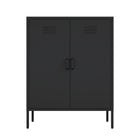 Manhattan Comfort - Buffet d’appoint moderne Naomi 31,5 po - Noir-Armoire d’appoint moderne en métal parfaite pour le rangement et l’organisation
