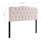 Modway - Annabel Touffe de diamant Performance Velvet Tête de lit complète, Rose-Sellerie en velours en polyester