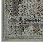 Modway - Enye Treillis floral vintage vieilli Tapis de comédie 8 pi l x 10 pi L - Brun et bleu argenté-Résistant aux taches / Facile à nettoyer