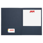 JAM Paper - Chemises de présentation, lin bleu marine, 9 x 12, paquet de 10-Quantité : Lot de 10