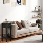 HOMCOM - Table de nuit - noir - lot de 2-Les poignées électroplaquées et le design en forme de fleur renforcent l’attrait et l’élégance 