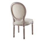 Modway - Arise Français vintage Tissu rembourré Fauteuil d’appoint de salle à manger Ensemble de 2 - Beige-Capacité de poids de la chaise : 331 lb