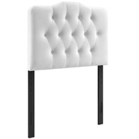Modway - Annabel Touffe de diamant Performance Velvet Tête de lit jumelée, Blanc-Tête de lit jumelée luxueuse