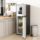 HOMCOM - Réfrigérateur mini 2 portes avec congélateur - 4,6 pi³ - argenté-La porte réversible du réfrigérateur s'adapte à différentes configurations de pièce 
