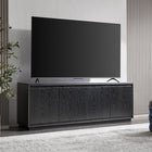Hudson&Canal - Meuble TV Presque pour téléviseurs jusqu'à 75" - Grain noir-Caractéristiques assemblage facile