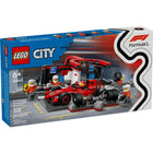LEGO - Arrêt au stand de F1 avec voiture Ferrari-LEGO City F1 Pit Stop & Pit Crew avec véhicule Ferrari Car à partir de 6 ans