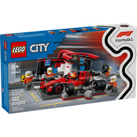 LEGO - Arrêt au stand de F1 avec voiture Ferrari-LEGO City F1 Pit Stop & Pit Crew avec véhicule Ferrari Car à partir de 6 ans