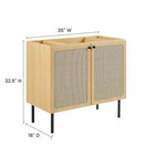 Modway - Chaucer 36" Armoire de toilette de salle de bain (lavabo non inclus) - Chêne-Tablette réglable