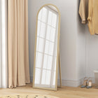 HOMCOM - Miroir corporel arqué - 21 po l x 64 po H - beige-Couleur : Beige 