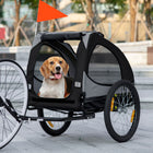 Aosom - Remorque vélo pour chien avec attelage, roues, pour chiens moyens, noir-Fenêtres en maille pour garder la zone ventilée et permettre aux animaux de regarder à l'extérieur 