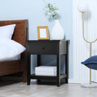 HOMCOM - Table de nuit moderne 13,8 po - noir-1 tiroir coulissant offre un rangement pratique 