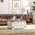 HOMCOM - Table basse avec rangement caché à dessus basculant - blanc-Un espace de rangement caché sous le dessus pour contenir de nombreux objets essentiels du quotidien