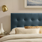 Modway - Emily Velours de performance résistant aux taches Tête de lit King Size, Bleu Cadet-Tête de lit King Size