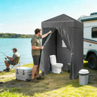 Outsunny - Tente auvent pliante compacte 4 pi l x 4 pi L - Auvent d'intimité portable UPF50+ - Gris foncé-Conception pop-up pour une installation rapide et individuelle