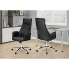 Monarch Specialties - 7344 Chaise de Bureau Ergonomique Aspect Cuir - Noir-9