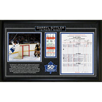 Frameworth - Darryl Sittler Feuille de score et billet replique de la nuit de 10 points - Impression encadree - 15 po l x 24 po H-Sous licence officielle de la LNH commemorant la performance de Darryl Sittler le 7 fevrier 1976 avec 6 buts et 4 passes pour 10 points - le record absolu de points en un seul match dans l'histoire de la LNH