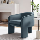 Modway - Greer Velours Performance Rembourré Fauteuil d’accent - Cadet Blue-Conception à 3 jambes