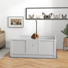 PawHut - Box de mise bas pour chiens avec support de lumière rétractable et tapis - 49 po L x 47 po l-Nettoyage facile grâce à l'inclusion d'un tapis de mise bas