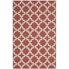Modway - Cerelia Treillis marocains intérieurs et extérieurs Tapis de comédie 8 pi l x 10 pi L - Rouge et beige-Tapis à treillis marocain