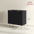 HOMCOM - Buffet 31,5 po L - noir-Polyvalent : peut servir de buffet, meuble de salle de bain ou d’entrée 