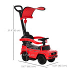 Aosom - Mercedes-benz g350 licensed toddler sliding car - rouge-Dimensions totales : 33,7 po L x 15,9 po l x 37,4 po H (85,5 x 40,5 x 95 cm) 