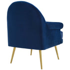 Modway - Revive Accent de boutons touffés Performance Velvet Fauteuil - Marine-Capsules de pied non marquées