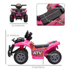 Aosom - VTT à batterie 6 V pour tout-petits avec musique - Rose-La vitesse peut atteindre un maximum de 1.24 mph 