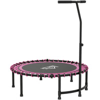 Soozier - Mini‑trampoline 45" pour adultes - Rose-Le cadre en acier robuste est solide et résistant