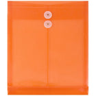 JAM Paper Enveloppes à ouverture au sommet, fermeture à bouton plastique et ficelle, 9 3/4x11 3/4 po, orange, 12/paq.-orange