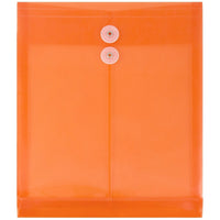 JAM Paper Enveloppes à ouverture au sommet, fermeture à bouton plastique et ficelle, 9 3/4x11 3/4 po, orange, 12/paq.-orange