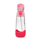 b.box - Bouteille Tritan - 600ml - Fizz Flamant-Paille anti-fuites et poignée robuste pour l’école et les sorties