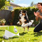 PawHut - Lanceur automatique de balles pour chien avec 5 balles de tennis ETPU - vert-Une batterie de 6600mAh permet jusqu'à 3000 lancers pour un plaisir prolongé sans fil 