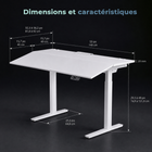 MotionGrey - Bureau debout électrique réglable Ultra  avec plateau inclinable - 55,1 po - Blanc-Plateau inclinable permettant d’ajuster l’angle de travail pour la lecture, l’écriture ou l’utilisation d’appareils