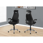 Monarch Specialties - 7268 Chaise De Bureau Dossier Haute Exec - Meche Noir/Chrome-Garantie limitée de 5 ans pour les défauts de fabrication, pièces uniquement