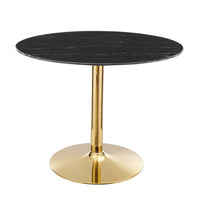 Modway - Verne 40 po Marbre artificiel Table à manger, Or Noir-Table à manger moderne