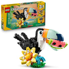 LEGO - Creator Les animaux sauvages : le toucan tropical-L’ensemble LEGO permet aux enfants de 7 ans et plus de construire et reconstruire 3 figurines d’animaux différentes