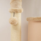 PawHut - Arbre à chat 52 po avec poteaux à griffer, lit, condo - beige-Couleur : Beige 