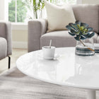 Modway - Lippa Rond de 36 po Bois Table basse - Blanc-Tampon feutre non marquant