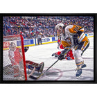 Mario Lemieux sur toile Penguins vs Capitals-H - Toile encadree - 31" x 22"-Impression sur toile de qualité supérieure avec bordures enveloppées
