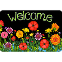 Ashley Productions - Smart Poly The Original Fun Mat - Tapis de Bienvenue - 15 -5" x 23 -5" - Fleurs Sauvages - Bienvenue-Mesures et design : Le tapis de bienvenue aux fleurs sauvages mesure 15,5 po x 23,5 po.